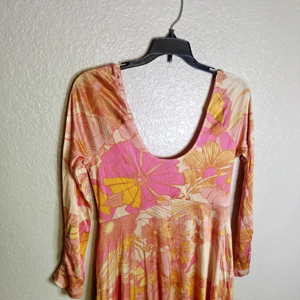 NWT Free People Women's First Date Floral Scoop Neck Maxi Dress Sz S